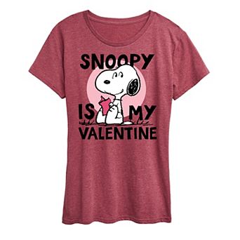 Women's Peanuts Snoopy Is My Valentine Graphic Tee
