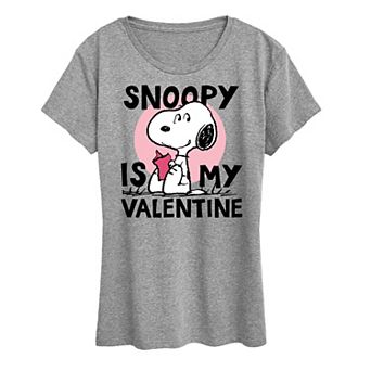 Women's Peanuts Snoopy Is My Valentine Graphic Tee
