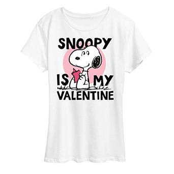 Women's Peanuts Snoopy Is My Valentine Graphic Tee