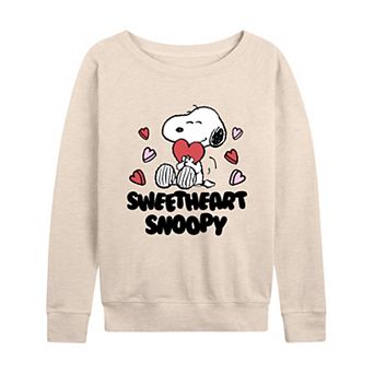 Women's Peanuts Sweetheart Snoopy French Terry Long Sleeve Tee