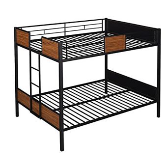 Merax Full-over-Full Bunk Bed Modern Style Steel Frame Bunk Bed