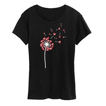 Women's Dandelion Hearts Graphic Tee