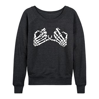 Women's Pinky Promise Skeletons French Terry Long Sleeve Tee