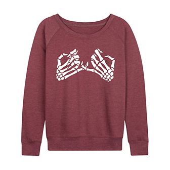Women's Pinky Promise Skeletons French Terry Long Sleeve Tee