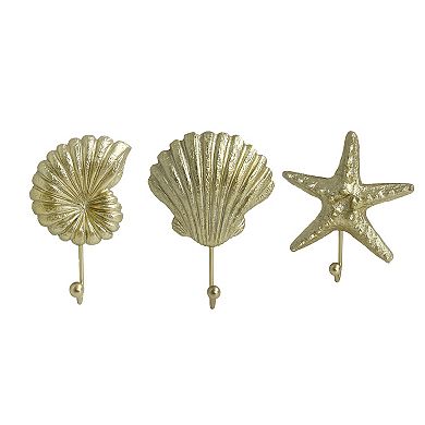 Seashell Wall Hooks 3-piece Set