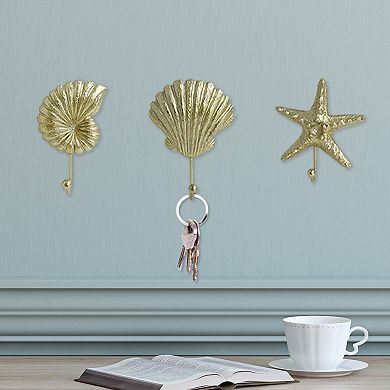 Seashell Wall Hooks 3-piece Set