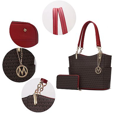 MKF Collection Savannah M Logo Printed Women’s Tote and Wristlet Wallet by Mia K