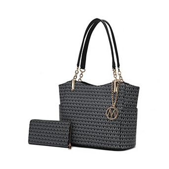 MKF Collection Savannah M Logo Printed Women’s Tote and Wristlet Wallet by Mia K