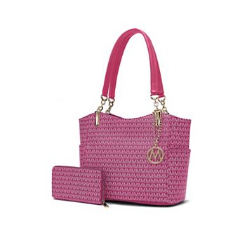 MKF Collection Savannah M Logo Printed Women’s Tote and Wristlet Wallet by Mia K