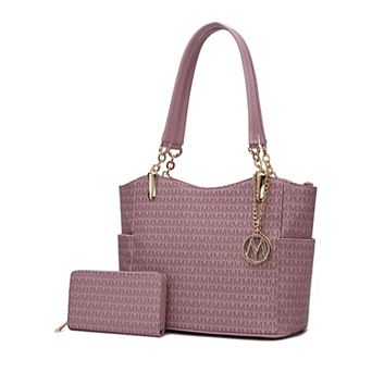 MKF Collection Savannah M Logo Printed Women’s Tote and Wristlet Wallet by Mia K