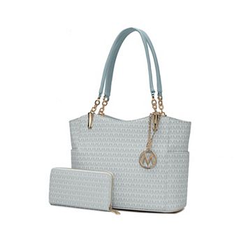 MKF Collection Savannah M Logo Printed Women’s Tote and Wristlet Wallet by Mia K