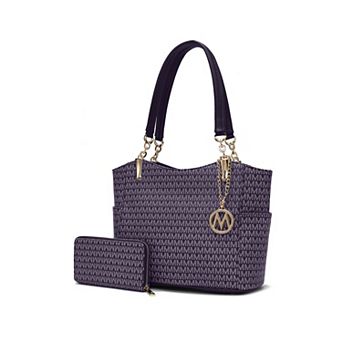 MKF Collection Savannah M Logo Printed Women’s Tote and Wristlet Wallet by Mia K