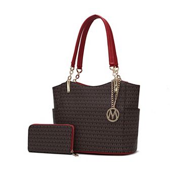 MKF Collection Savannah M Logo Printed Women’s Tote and Wristlet Wallet by Mia K