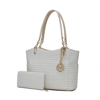 MKF Collection Savannah M Logo Printed Women’s Tote and Wristlet Wallet by Mia K