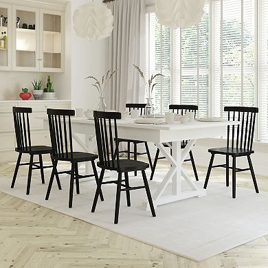 Emma and Oliver Elora 7' x 40" Rectangular Solid Pine Folding Farm Table with Crisscross Legs