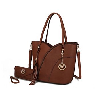 Mkf Collection Imogene Two-tone Whip Stitches Women’s Shoulder Bag With Wallet By Mia K