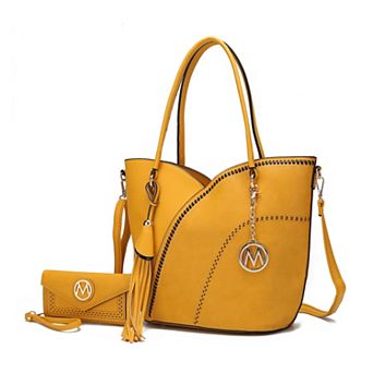 Mkf Collection Imogene Two-tone Whip Stitches Women’s Shoulder Bag With Wallet By Mia K