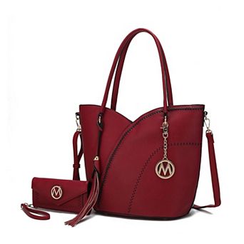 Mkf Collection Imogene Two-tone Whip Stitches Women’s Shoulder Bag With Wallet By Mia K