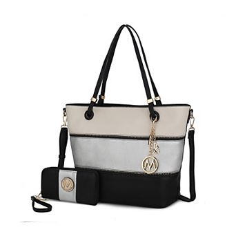 Mkf Collection Vallie Color-block Women’s Tote Bag By Mia K. With Matching Wallet 2 pc