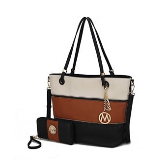 Mkf Collection Vallie Color-block Women’s Tote Bag By Mia K. With Matching Wallet 2 pc