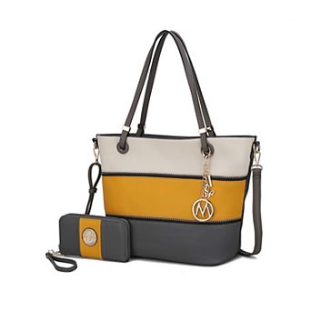 Mkf Collection Vallie Color-block Women’s Tote Bag By Mia K. With Matching Wallet 2 pc