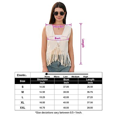 Fringe Demin Western Vests For Women Sleeveless Tassel Cowboy 70s Hippie Singal Button Crop Outwear