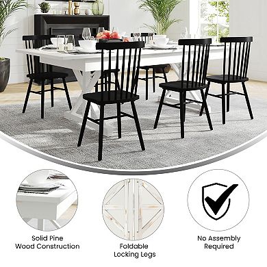 Emma and Oliver Elora 8' x 40" Rectangular Solid Pine Folding Farm Table with Crisscross Legs