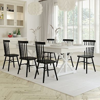 Emma and Oliver Elora 8' x 40" Rectangular Solid Pine Folding Farm Table with Crisscross Legs