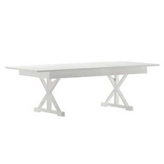 Emma and Oliver Elora 8' x 40" Rectangular Solid Pine Folding Farm Table with Crisscross Legs