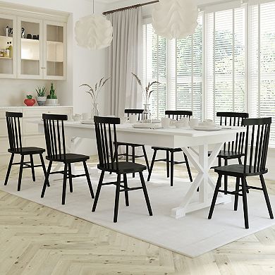 Emma and Oliver Elora 9' x 40" Rectangular Solid Pine Folding Farm Table with Crisscross Legs