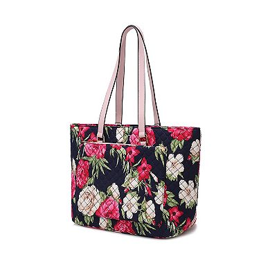 Mkf Collection Hallie Quilted Cotton Botanical Pattern Women’s Tote Bag By Mia K