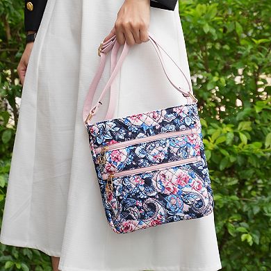 Mkf Collection Lainey Quilted Cotton Botanical Pattern Women’s Crossbody By Mia K