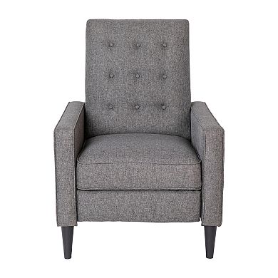 Merrick Lane Darcy Mid-Century Modern Fabric Tufted Ergonomic Push Back Living Room Recliner