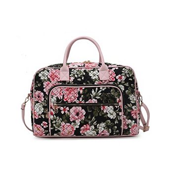Mkf Collection Jayla Quilted Cotton Botanical Pattern Women’s Duffle Bag By Mia K
