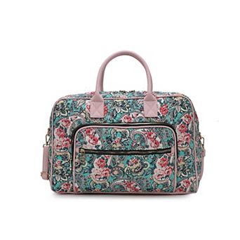 Mkf Collection Jayla Quilted Cotton Botanical Pattern Women’s Duffle Bag By Mia K