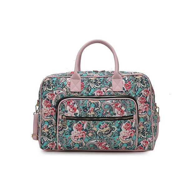 Mkf Collection Jayla Quilted Cotton Botanical Pattern Women’s Duffle ...