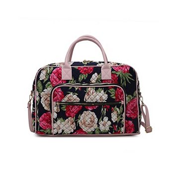 Mkf Collection Jayla Quilted Cotton Botanical Pattern Women’s Duffle Bag By Mia K