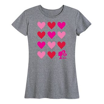 Women's Barbie® Heart Grid Graphic Tee