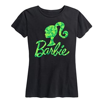 Women's Barbie® Logo Shamrock Pattern Graphic Tee
