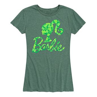 Women's Barbie® Logo Shamrock Pattern Graphic Tee