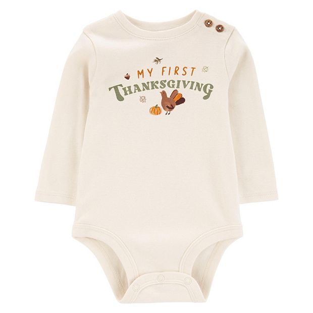 Carter s Baby My First Thanksgiving Long Sleeve Bodysuit 18M Ivory