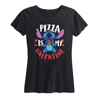 Disney's Lilo & Stitch Women's Pizza Valentine Graphic Tee