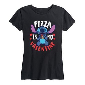 Disney's Lilo & Stitch Women's Pizza Valentine Graphic Tee