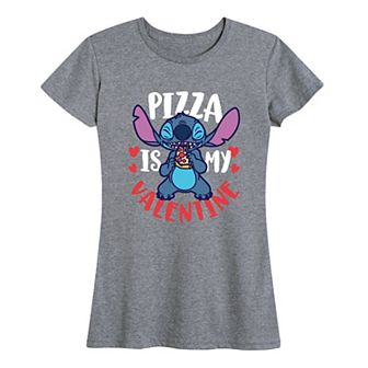 Disney's Lilo & Stitch Women's Pizza Valentine Graphic Tee