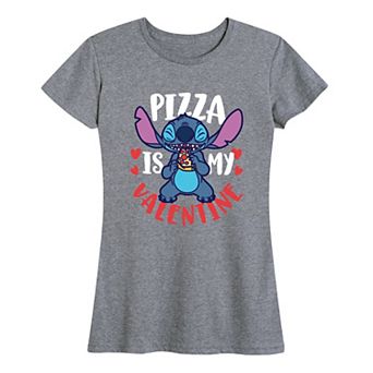 Disney's Lilo & Stitch Women's Pizza Valentine Graphic Tee
