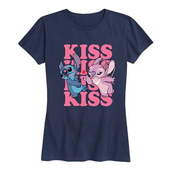 Disney's Lilo & Stitch Women's Kiss Repeated Graphic Tee
