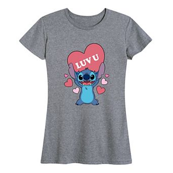 Disney's Lilo & Stitch Women's Luv U Heart Graphic Tee