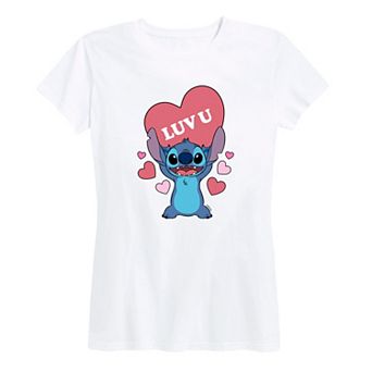 Disney's Lilo & Stitch Women's Luv U Heart Graphic Tee