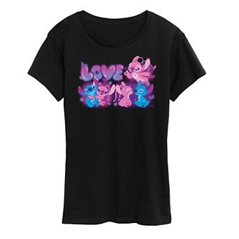 Disney's Lilo & Stitch Women's Love Grid Graphic Tee