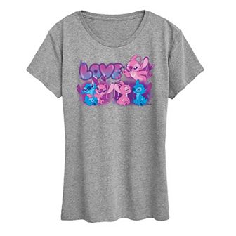 Disney's Lilo & Stitch Women's Love Grid Graphic Tee